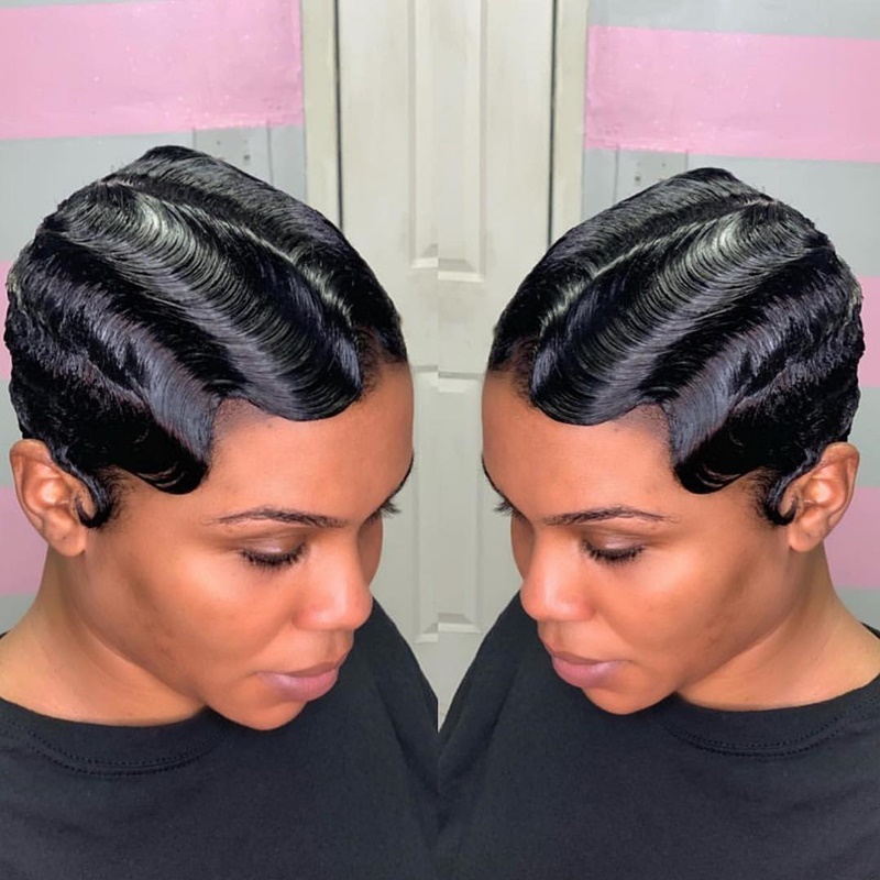 Short hair outlet waves black girl