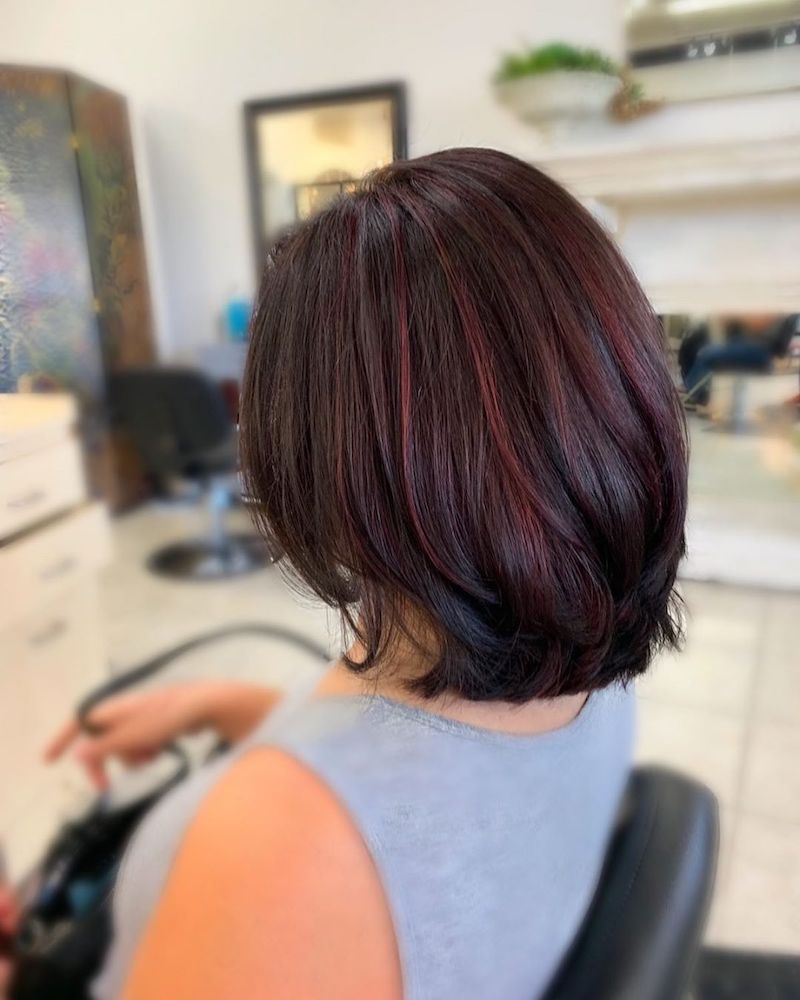 short hairstyles with red streaks