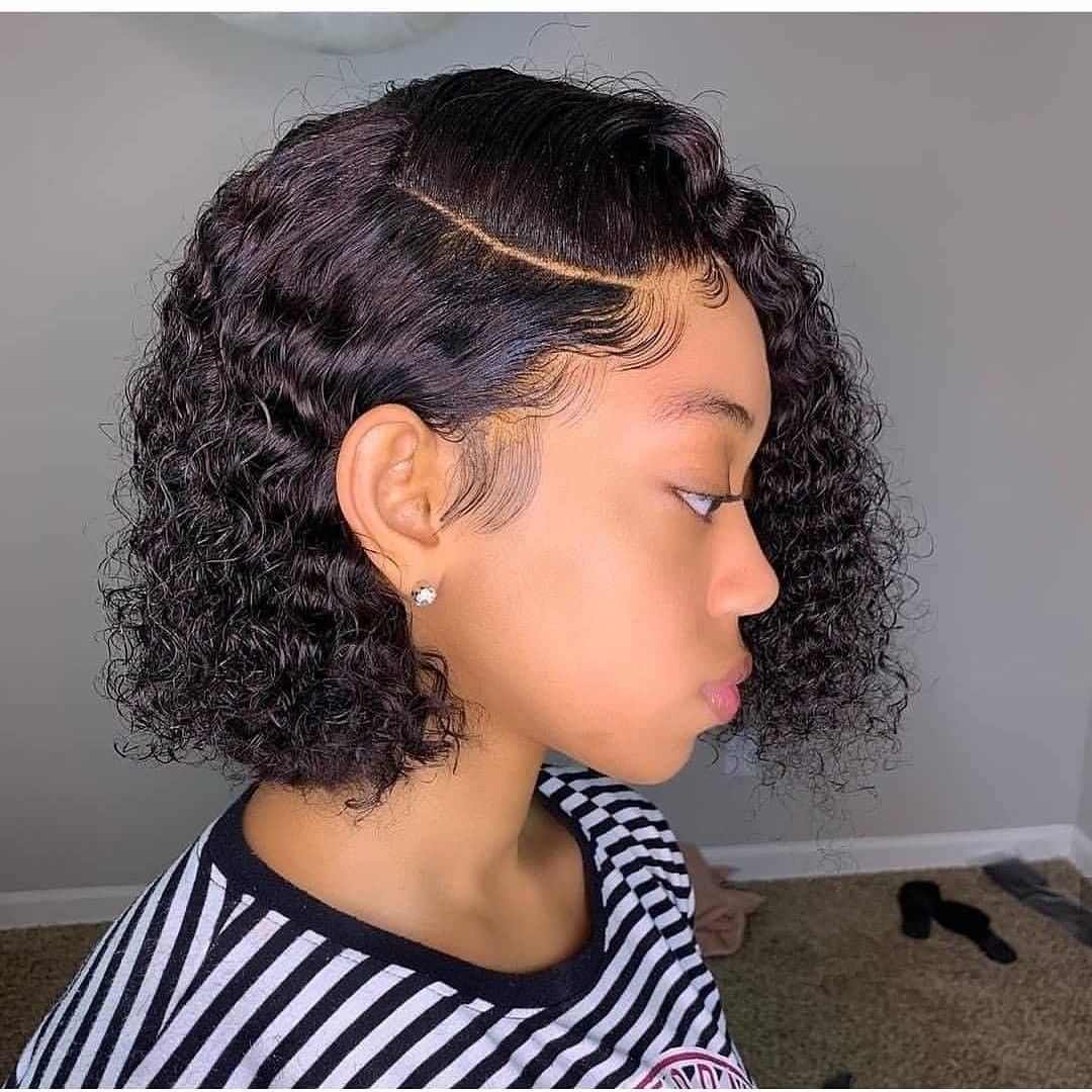 black short curly hair