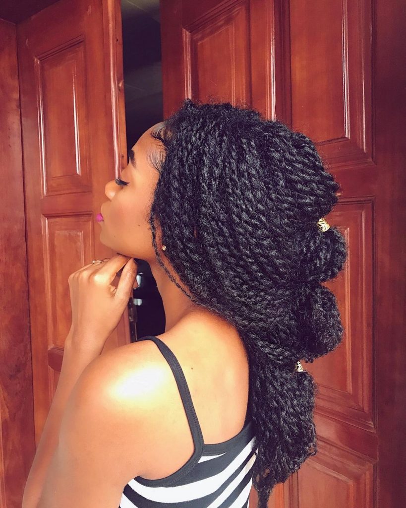 senegalese twist bun