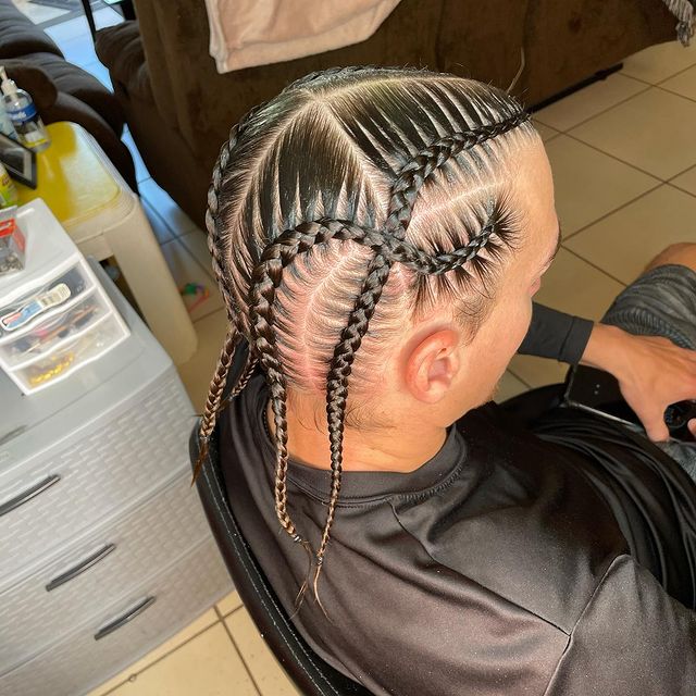 fishbone cornrows for men