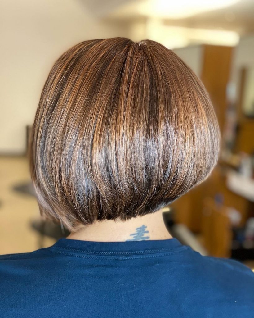 Undone Razor Cut Bob with Side Swept Bangs and Light Auburn Color with  Highlight  by Hairstyleology  Medium