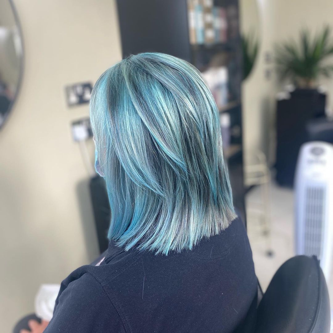 blue hair highlights for blonde hair