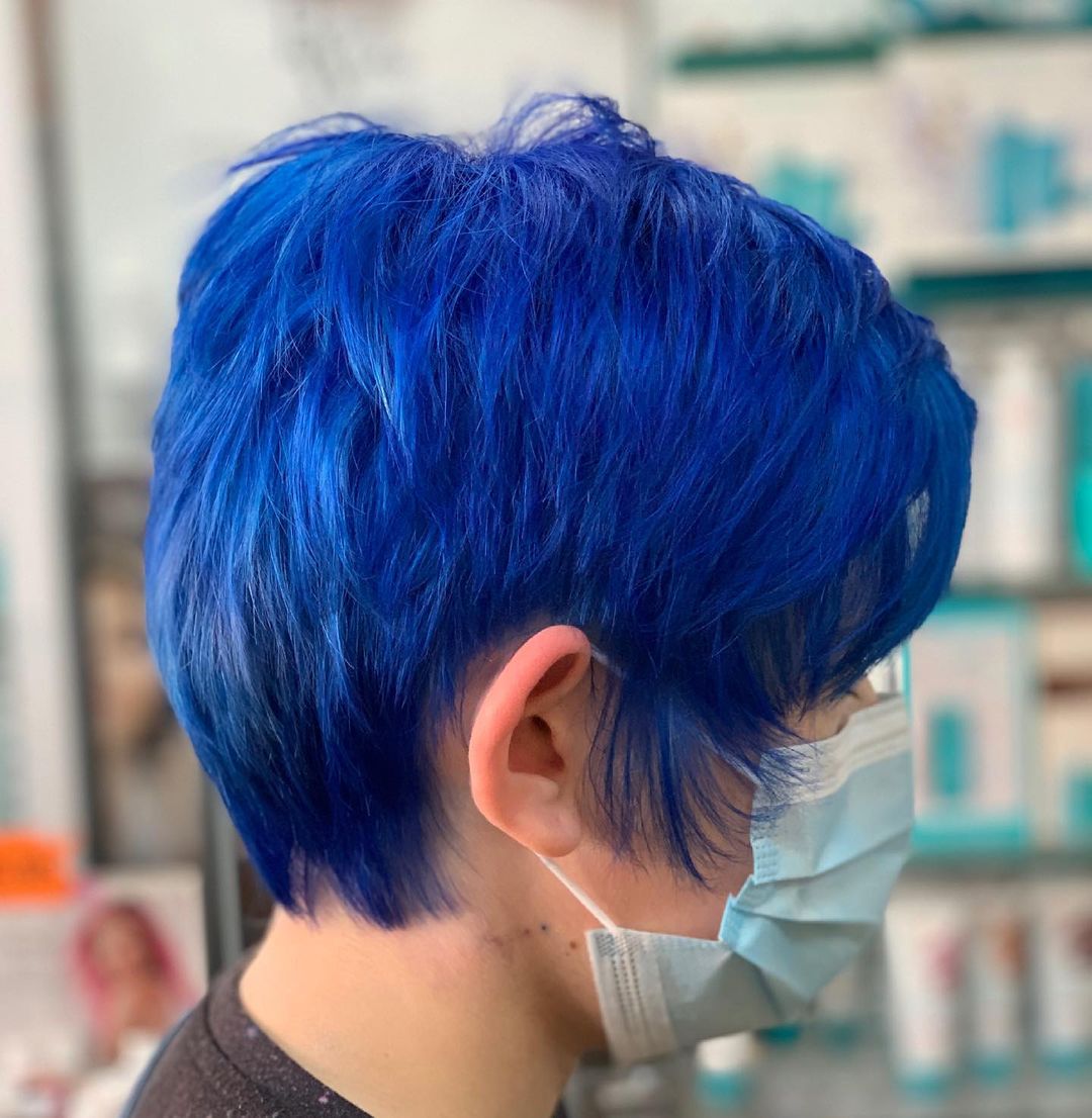 blue hair highlights for blonde hair