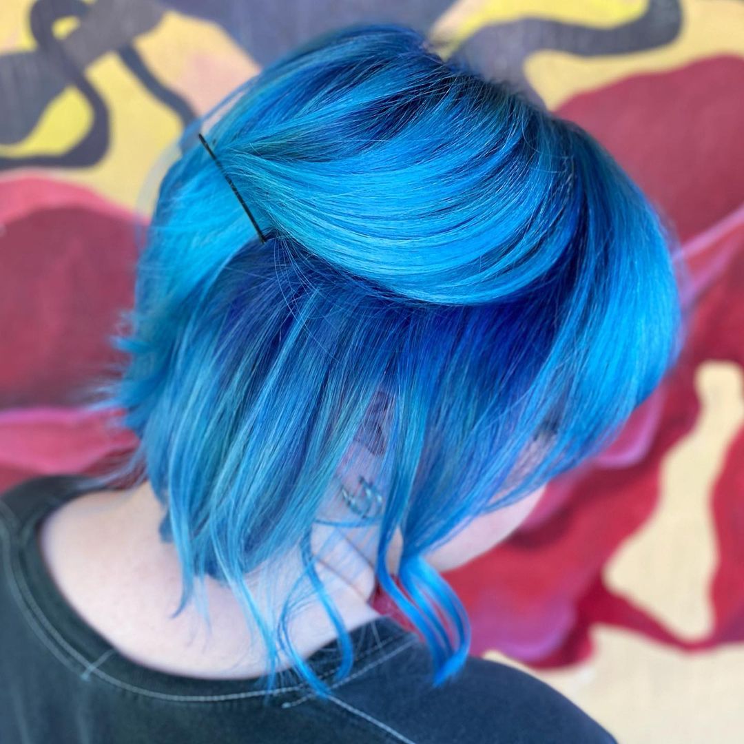 40 Fairy-Like Blue Ombre Hairstyles | Denim hair, Blue hair, Hair color blue