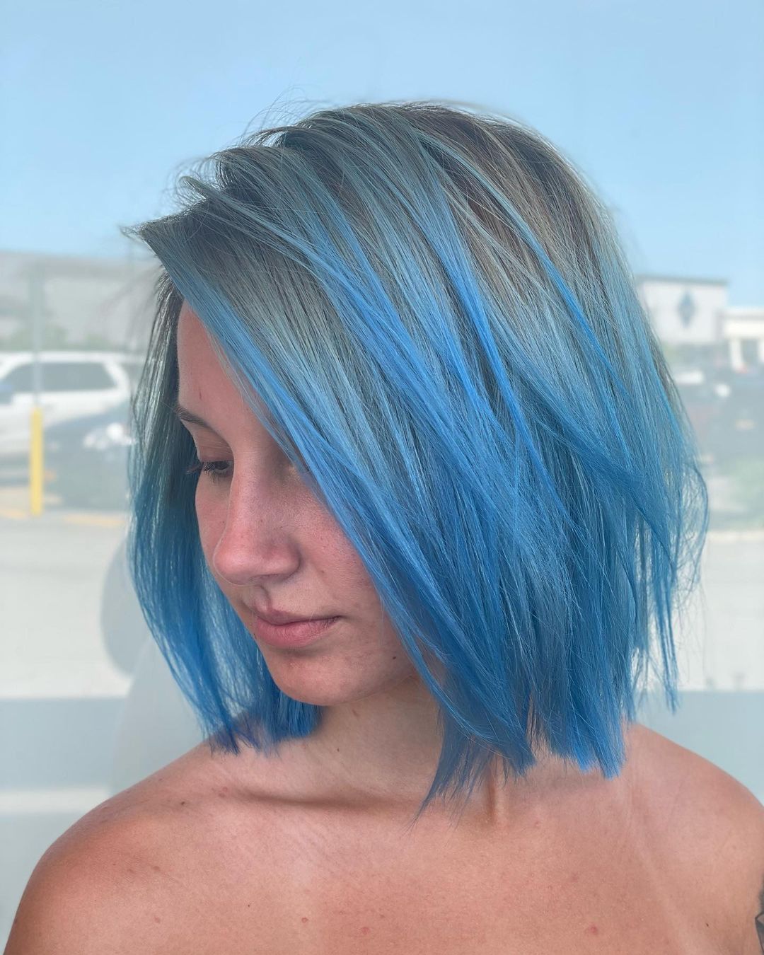 blue hair highlights for blonde hair