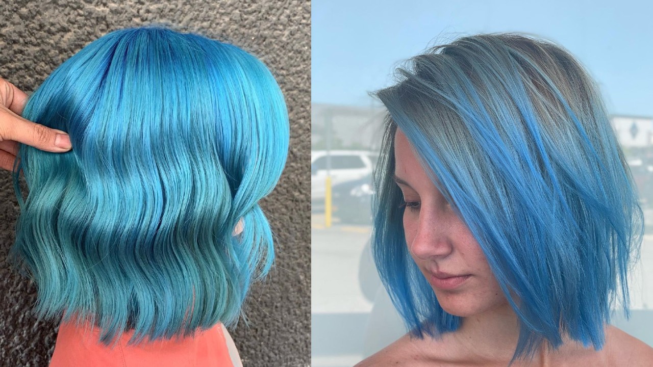 blue hair ideas for short hair