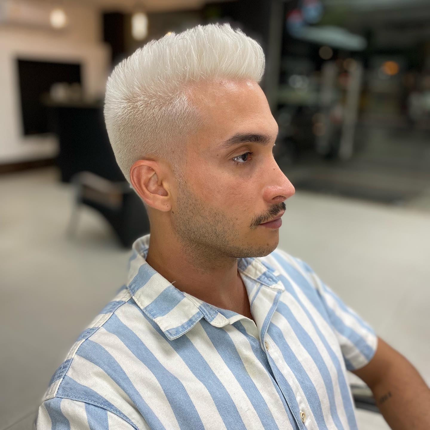 blonde hair mens fade